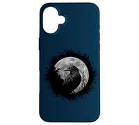 Black Crow Mystical Raven at Full Moon Case for iPhone 16 Plus