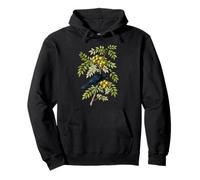 Black Crow On Branch Botanical Vintage Raven Wildlife Pullover Hoodie