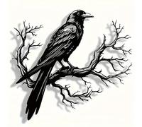 Black Crow PVC Vinyl Car Decals Stickers Waterproof Self-Adhesive Decals for Cars, Laptops, Trucks, Motorcycles Wall Window Luggage Scratch Cover Door Decor Sticker