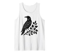 Black Crow Raven Bird Silhouette Distressed Tank Top
