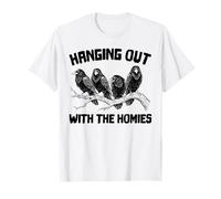 Black Crow Raven Corvid Lover Hanging Out with the Homies T-Shirt