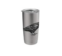 Black Crow Silhouette Gothic Raven Bird Lover Stainless Steel Insulated Tumbler