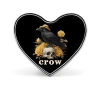 Black Crow Skull Rose Brooch Pins Heart Badge Collar Lapel Pins Dress Backpack Accessories