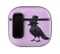 Black Crow Top Hat Case Compatible with AirPods 4 Hard Earphone Case Protective Cover