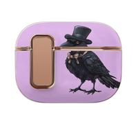 Black Crow Top Hat Headphone Case Compatible with Airpod Pro 2 Protective Cover Cute Hard Case