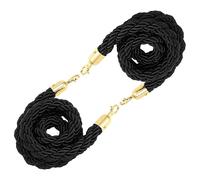 Black Crowd Control Barrier Rope - 2-10 Feet Adjustable Queue Line Ropes for Events Theaters and Banks Set of 2 (210cm) - Ideal for Managing Lines and Crowd Flow