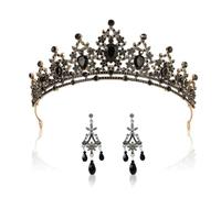 Black Crown and Earring Set - Costume Accessories for Halloween Carnival | Black Halloween headpiece, Halloween earrings, princess costume women's accessories, carnival costumes, women's crown