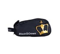 Black Crown Miracle Pro Model Toiletry Bag - Elegant Black/Gold Design - Waterproof with 100% PVC Finish and 100% Polyester Lining - Spacious and Compact (26x13.5x12cm), Black/White, Toiletry Bag