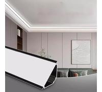 Black Crown Molding Lighting Aluminum Channel, Decorative Led Indirect Lighting Diffuser Channel, Baseboard/Ceiling Light Wall Washer Channel(91.9ft/28m)