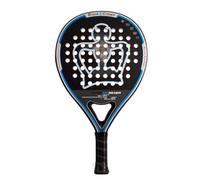 Black Crown - Paddle racquet Piton 12 Silver - Round Shape - Control and Power - Weight 355 to 370 g - Frame 38 mm with Double Tubular Carbon Fiber 80% - Resistant - Professional Level