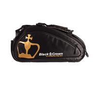 Black Crown Ultimate Pro 2.0 Racket Bag - Stylish Black and Gold Design - Thermal Compartment for 2 Paddles, Ventilated Pocket for Sneakers and Backpack Style Carry - Ideal for Players