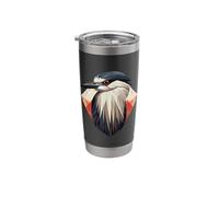 Black Crowned Night Heron Geometric Patten Art,Cute Bird Lov Stainless Steel Insulated Tumbler