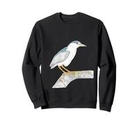 Black crowned Night Heron Watercolor Illustration Sweatshirt