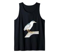 Black Crowned Night Heron Watercolor Illustration Tank Top