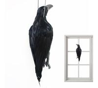 Black Crows Halloween Decor - Realistic Dead Crow Decoy Figurine for Garden - Gothic Halloween Props for Haunted House Porch Yard Garden Terraces