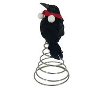 Black Crows, Halloween Tree Topper, Spooky Halloween Black Crow Tree Topper Miniature Christmas Treetops Ornaments for Party Supplies, Christmas