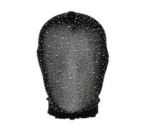 Black Crystal Elastic Mesh Rhinestone Masquerade Masks Full Face Veils See Through Fishnet Headwear Hairbands Turban Head Covers Wraps