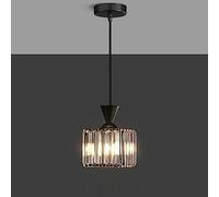 Black Crystal Pendant Lights Kitchen Island Contemporary Industrial Single Hanging Ceiling Lamp Gold Square Small Mini Chandelier Fixture for Kitchen Bedroom Dining Room Bar