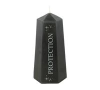 Black Crystal Tower Candle with Hidden Obsidian Stone - Protection & Inner Clarity for Manifestation, Meditation, and Spiritual Rituals - 30-Hour Burn Time, Unscented Paraffin Wax