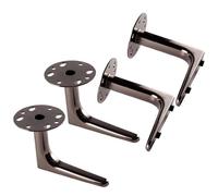 Black ctroplated Metal Sofa & Coffee Table LegsAdjustable 5in/6in Bed Support Feet4 Pack with Mounting ScrewsDurable Furniture Hardware for Stylish Decor