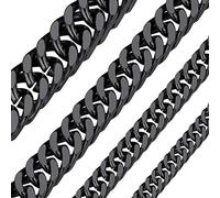 Black Cuban Link Chain for Men Hiphop Jewelry Men Necklaces Chain