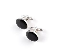 Black Cuff Links for Men 2pcs Alloy round Business-style