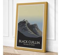 Black Cuillin Peak Minimalist Canvas Wall Art Print 18x12 Inch (46 x 30 cm)