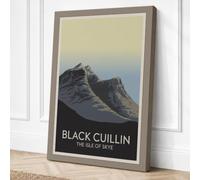 Black Cuillin Peak Minimalist Canvas Wall Art Print 18x12 Inch (46 x 30 cm)