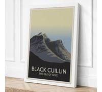 Black Cuillin Peak Minimalist Canvas Wall Art Print 24x16 Inch (61 x 41 cm)