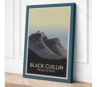 Black Cuillin Peak Minimalist Canvas Wall Art Print 30x20 Inch (76 x 51 cm)
