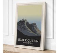 Black Cuillin Peak Minimalist Canvas Wall Art Print 30x20 Inch (76 x 51 cm)