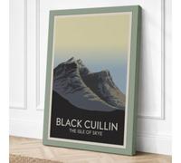 Black Cuillin Peak Minimalist Canvas Wall Art Print 30x20 Inch (76 x 51 cm)