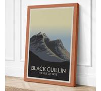 Black Cuillin Peak Minimalist Canvas Wall Art Print 30x20 Inch (76 x 51 cm)