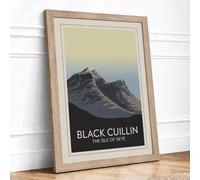 Black Cuillin Peak Minimalist Framed Wall Art Print A1 (84.1×59.4cm) Oak,