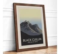 Black Cuillin Peak Minimalist Framed Wall Art Print A3 (42×29.7cm)