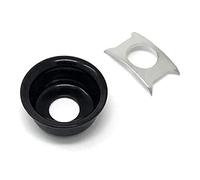 Black Cup Jack Plate for Fender Telecaster Tele Guitar Recessed Output Ferrule by VINTAGE FORGE | JPT90-BLK