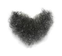 Black Curly Heart-Shaped Synthetic Pubic/Chest Hair Patch - High Simulation Fiber, Comfortable for Halloween Costume Party, Unisex Present