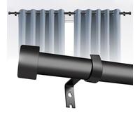 Black Curtain Pole 80-266cm, Curtain Poles for Eyelet Curtains, Adjustable Curtain Rod for Windows, Room Dividers Curtain Rail, Suitable for Light and Medium Weight Curtains.(80-266cm)