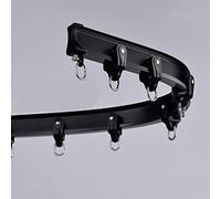 Black Curtain Track 1.2M/3.9FT to 50FT V Shape Drapery Rod for Bay Windows Kitchen Bedroom Bathroom Garden Gazebo Closet - Monorail Ceiling Mount System