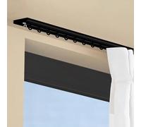 Black Curtain Track System 1 Way Ceiling Mounted Aluminium Rod for Room Divider & Shower Window 4.9m/16.1ft -Easy Installation Modern Design