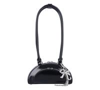 Black Curved Charm Mini Shoulder Bag ONE SIZE