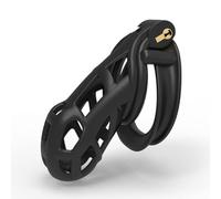 Black Curved Cock Cage Chastity Device Invisible Lock Chastity Buckle Subcompact Lightweight BDSM Toys for Penis Exercise Extra Small Chastity cage -H128 (XL)