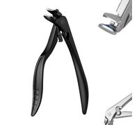 Black Curved Nail Clipper-Ergonomic & Easy for Seniors, Upgraded Long Handle Toenail Clippers, Senior Nail Clippers for Hard to Cut Toenails (Black)