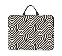 Black Curved Texture 14-Inch Laptop Sleeve with Water-Repellent Oxford Fabric, Shock-Absorbing Pearl Cotton