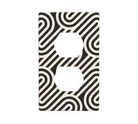 Black Curved Texture Decorative Switch Plate Cover-Unbreakable Polycarbonate Wall Plate for Home Office, 1 Gang with Screws