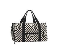 Black Curved Texture Duffel Bag with Shoe Compartment - Lightweight Water-Resistant Holdall Gym Bag with Built-in Wet and Dry Separation Pouch