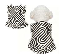 Black curved texture L Pet Apparel for Small Dogs-Cute Summer Outfit for Puppy, Soft Breathable Pet Clothes for Cat