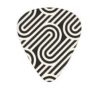 Black curved texture printed guitar picks, 12-piece set with thin, medium, and thick styles, comes with a storage case