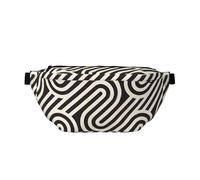 Black curved texture Prints Adjustable running waist bag crossbody bag lightweight and comfortable suitable for fitness jogging travel