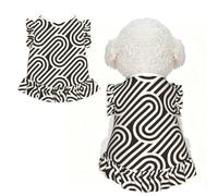 Black curved texture Ruffle Dog Dress Frilly Sleeveless Breathable Summer Party for Small Dogs Cats S